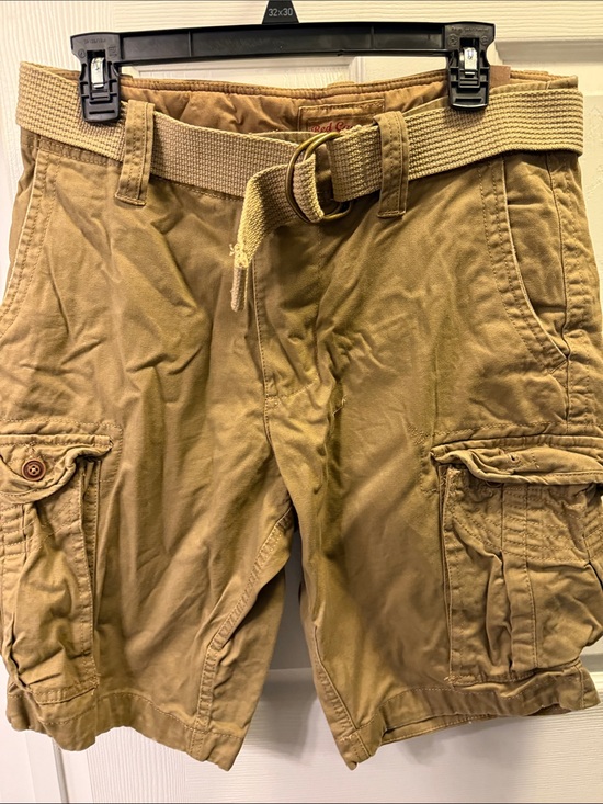 Red Camel Other - Red Camel Men's Tan Cargo Shorts with Web Belt